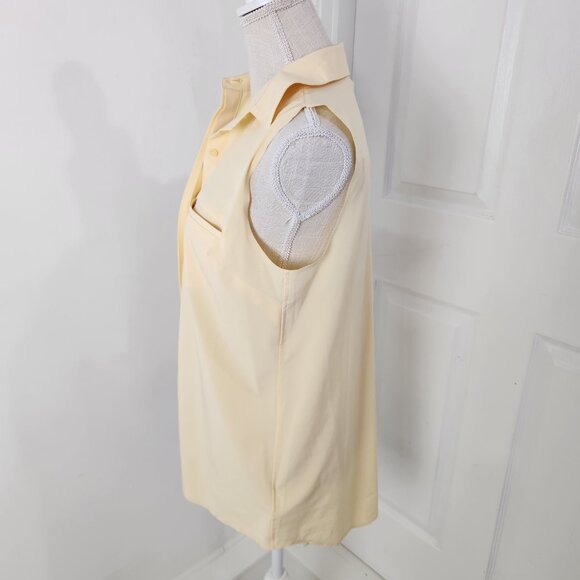 Athleta Top Womens SP Yellow Urbanite II Tank Silky Sleek Work Travel Commute - Picture 4 of 13
